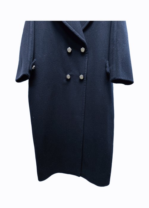 Loewe Casual Woolen Coat in White, Camel and Blue, 90% Wool 10% Cashmere