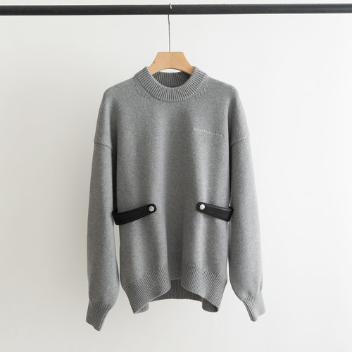 Alexander Wang Wool Blend Sweater with Logo and Belt