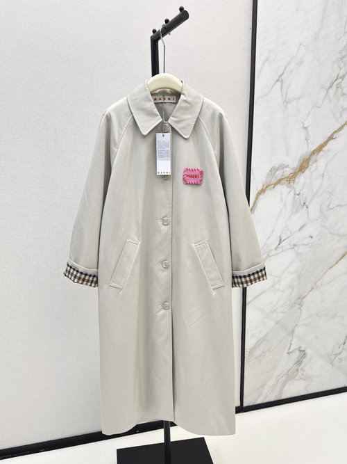 Marni Mid-Length Windbreaker with Stylish Inner Lining for a Relaxed Look