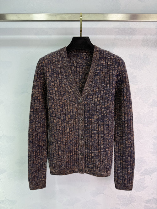 Prada Premium V-Neck Single Row Buttoned Cardigan
