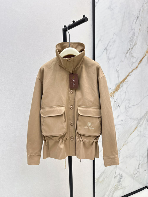 Loro Piana Workwear-style Double-pocket Windbreaker with Waist Drawstring