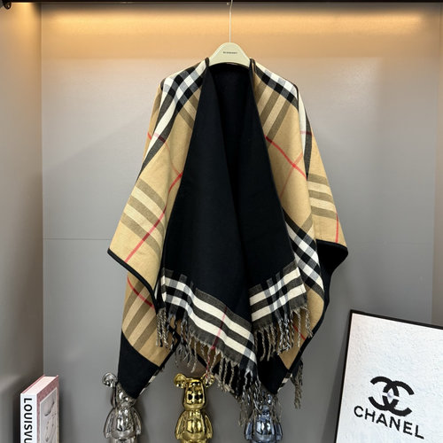 Burberry Classic Checked Cashmere Scarf, Retro and Elegant
