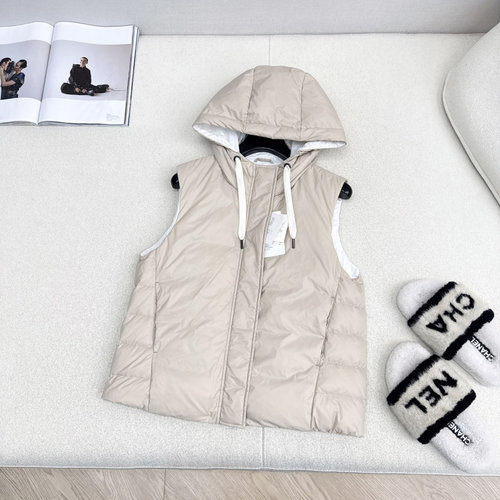 Brunello Cucinelli Hooded Down Vest, Italian Style, Ideal for Layering