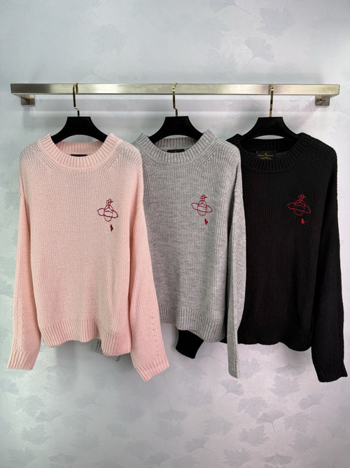 Vivienne Westhood Customized Wool Knitted Long Sleeve with Logo Emblem