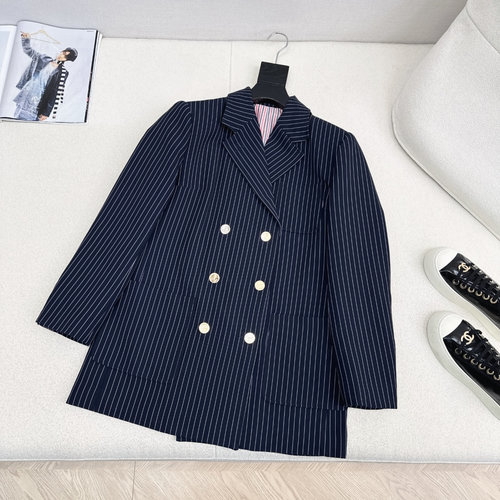 Thom Browne Seoul Transfer Student Style Striped Double-breasted Suit Set