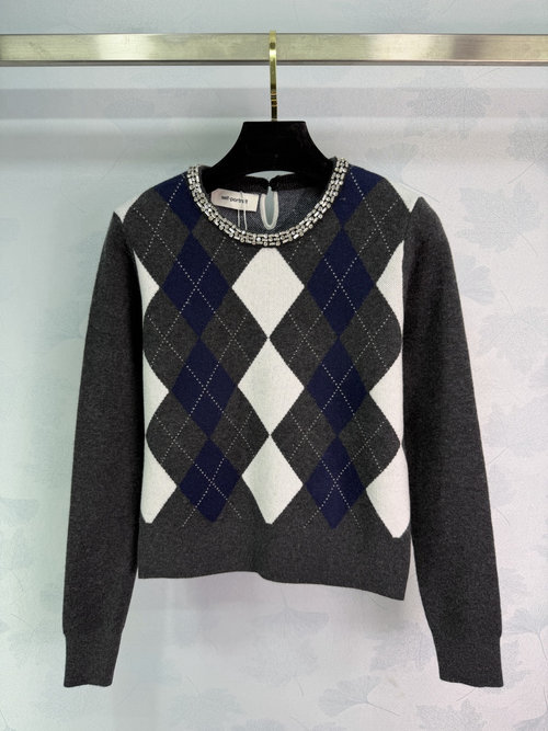 Self-Portrai Heavy - Duty Rhinestone Pullover Knit Long - Sleeve Top