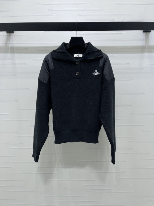 Vivienne Westhood Soft Wool Knit Sweater with Saturn Embroidery