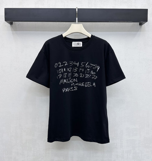 Maison Margiela Round-Neck Printed Logo Short-Sleeve T-Shirt
