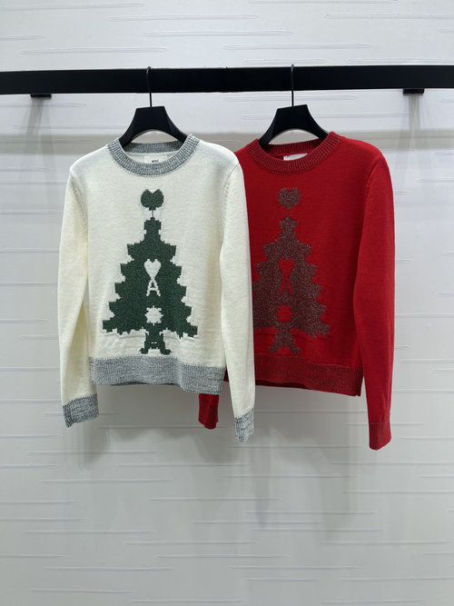 Ami Christmas Limited Love Knit Pullover with Tree Hook Decoration
