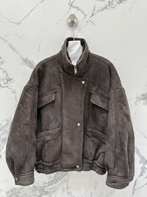 Yves Saint Laurent Exclusive Imported Suede Fur-Lined Jacket with Timeless Design