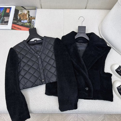 Max Mara Short Teddy Two-piece Cotton Coat, Two-wear Style