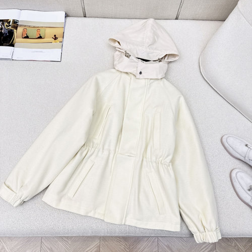 Loro Piana Two-Style Hooded Woolen Coat for Elegance