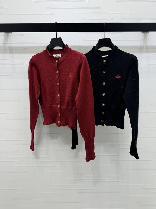 Vivienne Westhood Exquisite Diamond-Cutout Lace Cardigan, Sweet and Fashionable