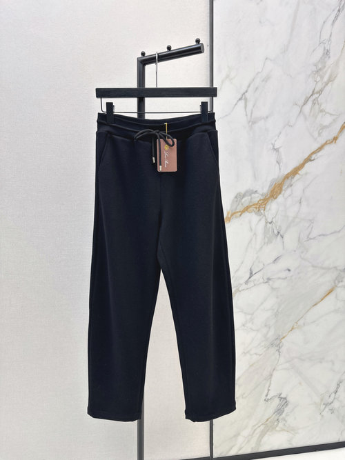 Loro Piana High - end Minimalist Elastic - Waist Casual Pants