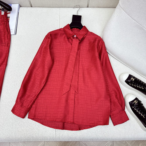 Hermes Simple and Elegant H-Damask Jacquard Sash Shirt