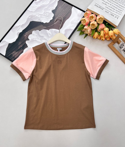 Loewe Logo-Embroidered Short-Sleeve T-Shirt with Color-Blocking