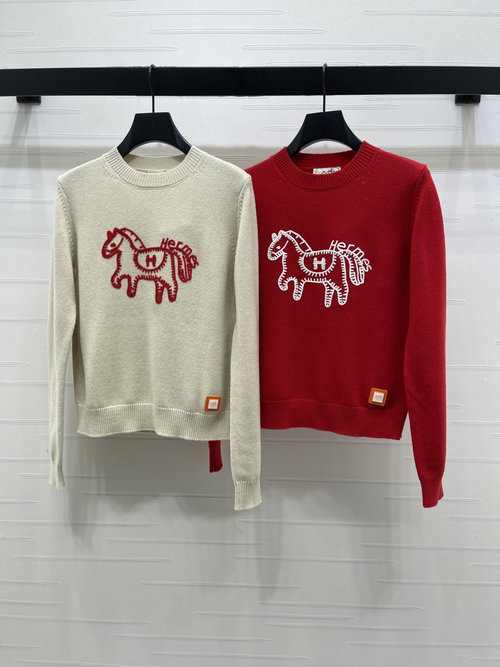 Hermes New Year Knit Sweater with Colorful Pony Logo