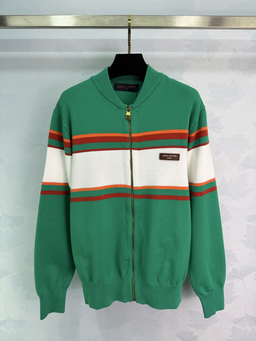 Louis Vuitton Vibrant Color-Blocked Knit Jacket for Casual Occasions