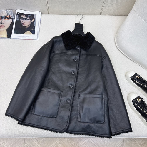 Loro Piana Double-Sided Wearable H-Shape Protein Leather Coat