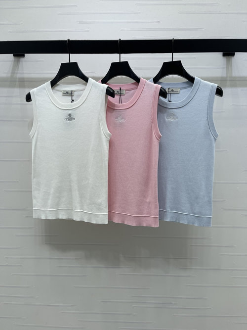 Vivienne Westhood Elastic Saturn Embroidery Knit Vest for Daily