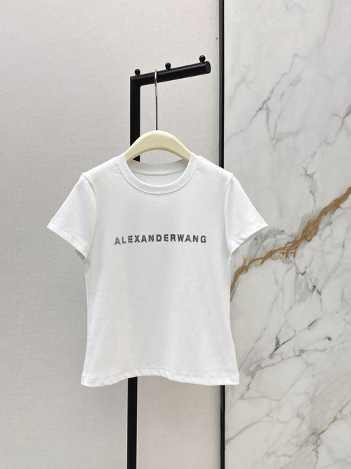 Alexander Wang Sparkling Diamond-Embellished Slim Fit T-Shirt for Casual Use