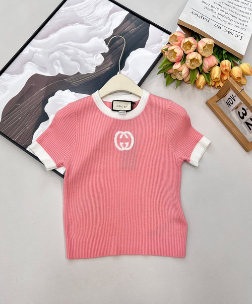 Gucci Letter Jacquard Knit Short Sleeve, Classic