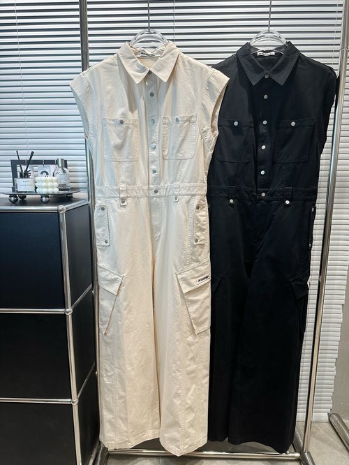 Jil Sanders Heavy Enzyme-Washed Workwear Jumpsuit with Retro Design