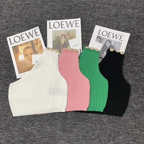 Balmain Asymmetric Single-shoulder Knit Sling Vest, Sophisticated Style