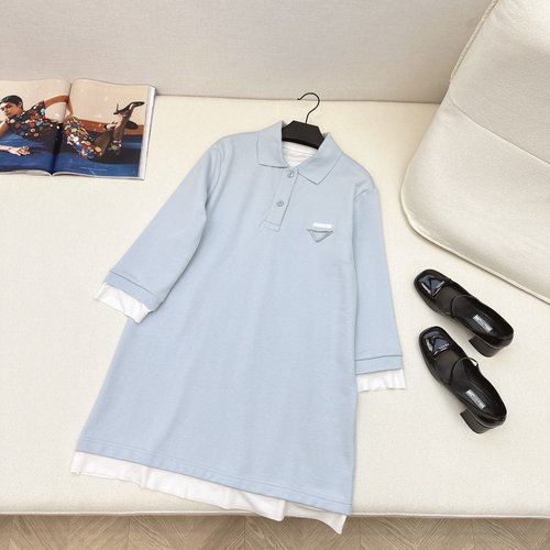 Prada Polo Dress with Contrast Collocation, Straight and Slimming
