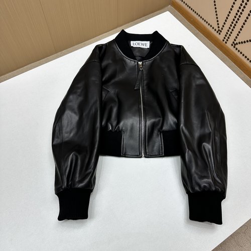 Loewe Exclusive Leather Coat with Imported New Zealand Sheepskin