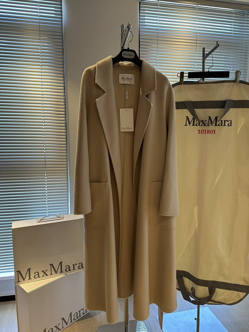 Burberry Top-grade Wool & Cashmere Water-ripple Robe-style Coat