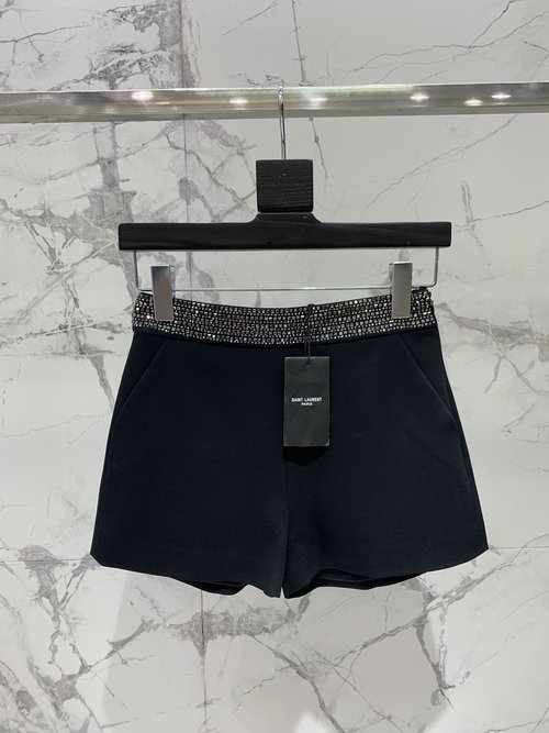 Yves Saint Laurent Waist - Embellished Shorts for Versatile Wear