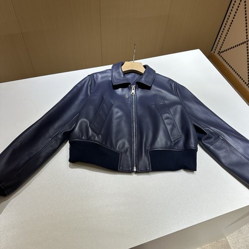 Bottega Veneta Customized Imported Sheepskin Leather Jackets with Retro Sweet-Cool Style