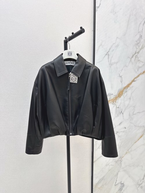 Loewe Retro and Stylish Sheepskin Jacket with Asymmetric Back Pleats