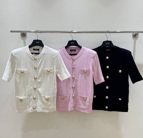 Balmain Knitted Cardigan with Coin Buttons, Padded Shoulders for a Touch of Elegance