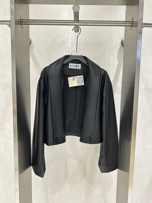 Loewe Retro and Contemporary Leather Jacket Crafted from Soft Lambskin, Distinctive Design