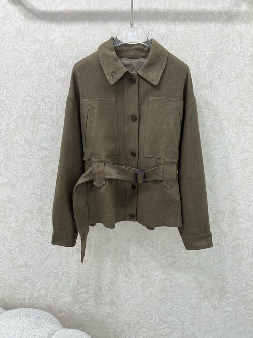 Loro Piana Old Money Style Single-breasted Jacket with a Notched Collar
