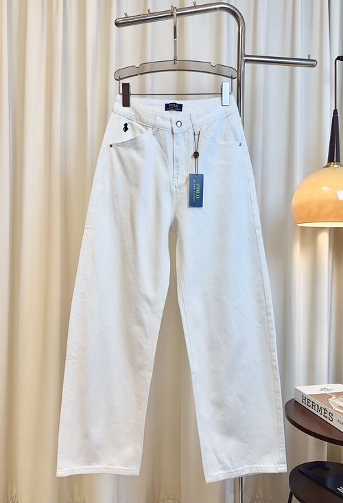 Polo Ralph Lauren Embroidered Logo Wide-Leg Jeans, Comfortable Design