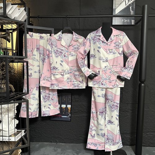 Dior City Street Scene Print Loungewear: Lazy Resort Style