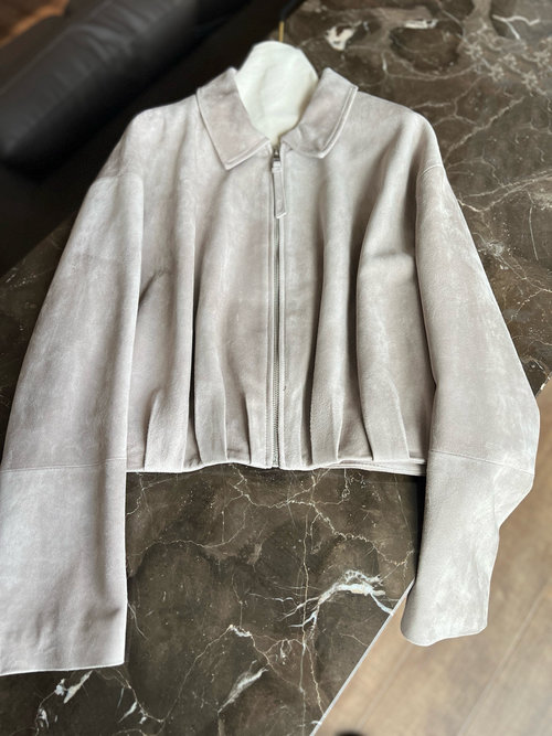 Loewe Stylish Single Leather Coat Made of Imported Mixed Sheep Suede