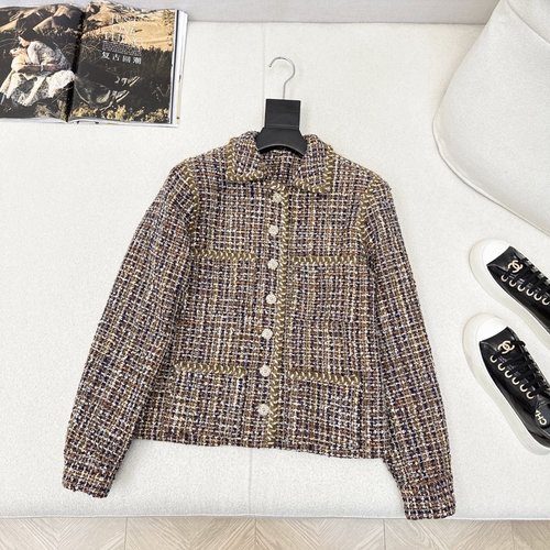 Chanel Elegant Knitted Jacket with Rhinestone Details