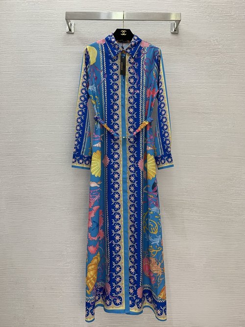 Versace Classic Medusa Head Print Dress with Belt