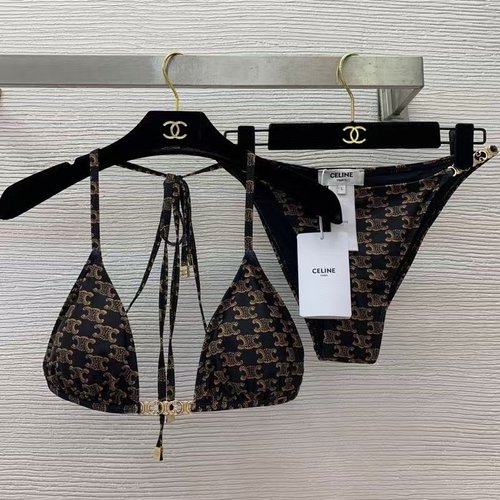 Celine Original Logo Triumph Arch Hardware Bikini Set