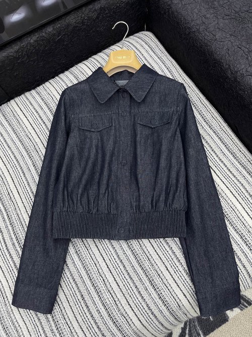 Fendi Embroidered Denim Thin Jacket with Premium Tone and Fit