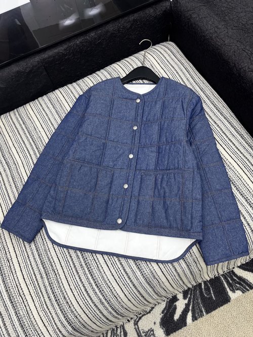 Loro Piana Fashionable Checked Cotton Jacket with Pockets and Collar