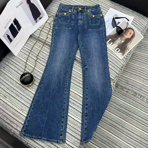 Valentino Stylish Flare Denim Long Pants