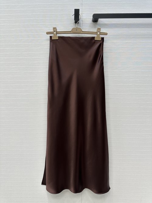 Brunello Cucinelli Exclusive First Release: BC Minimalist Long Silk Skirt