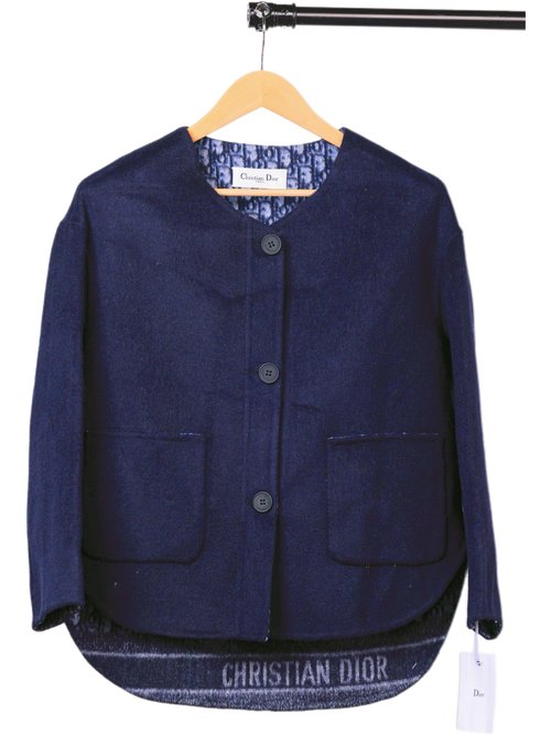 Chanel Round Collar Short Wool Coat in Pink, Blue and Coffee with Dust Bag