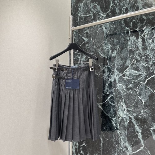 Prada Belted Pleated Skirt with Versatile Design