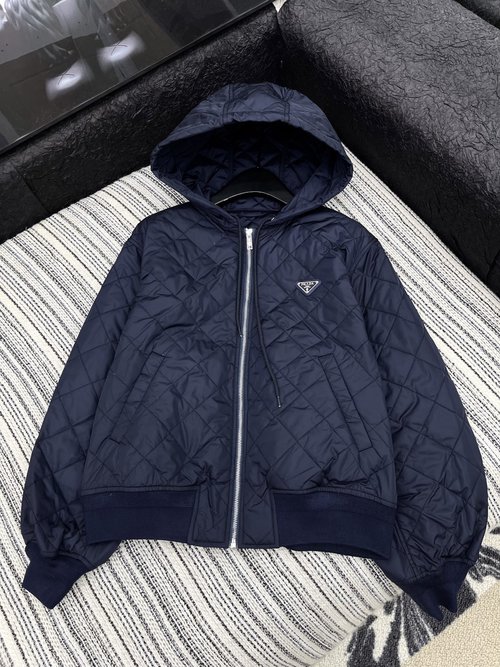 Prada Zippered Quilted Cotton - Padded Jacket with Custom Zippers